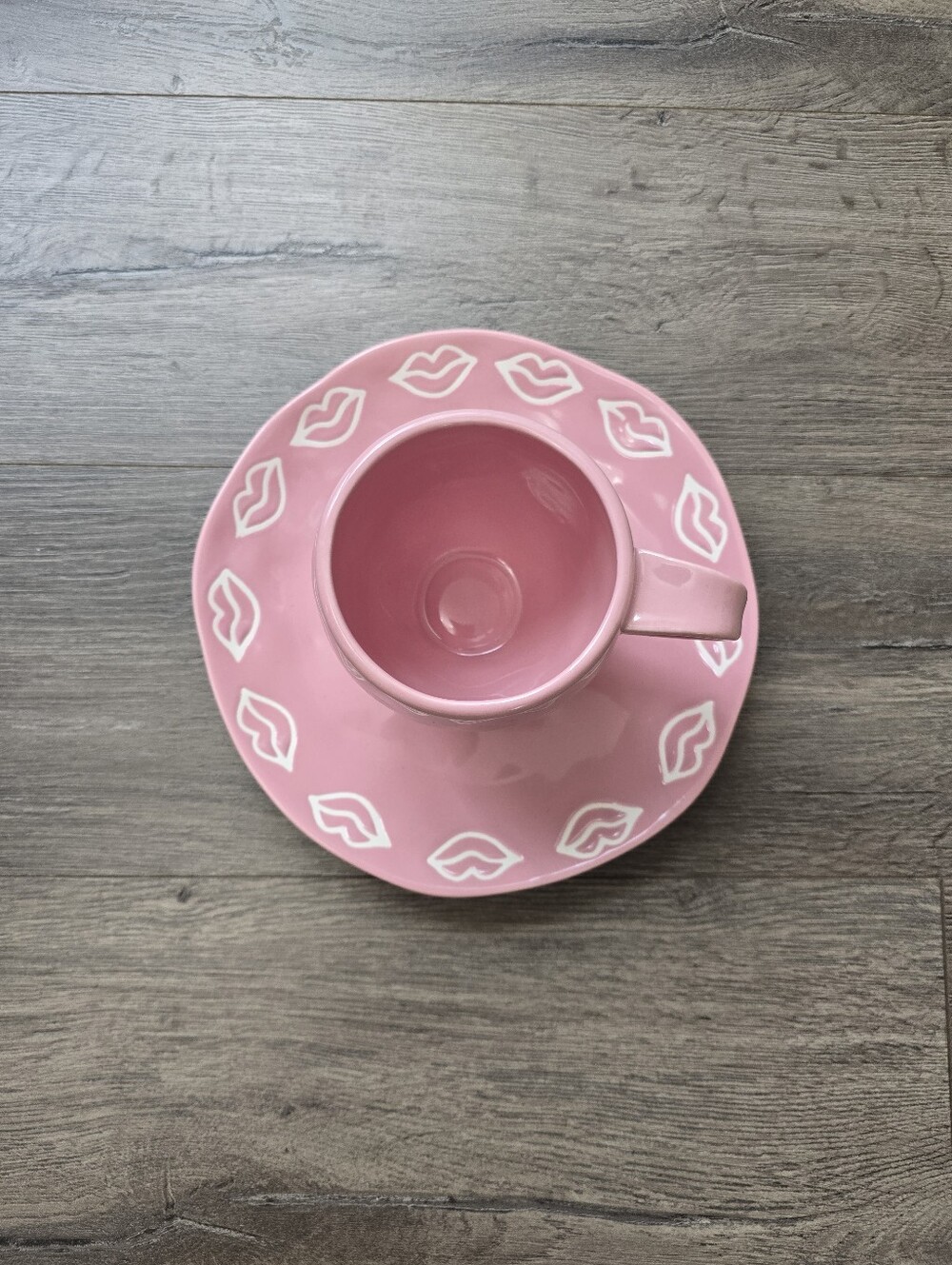 Anthropologie Vida Icon stoneware mug and saucer set Valentine's Day edition - Picture 2 of 4